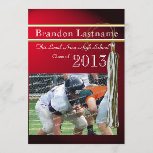 Convite Graduação de Varsity Tassel Dourado