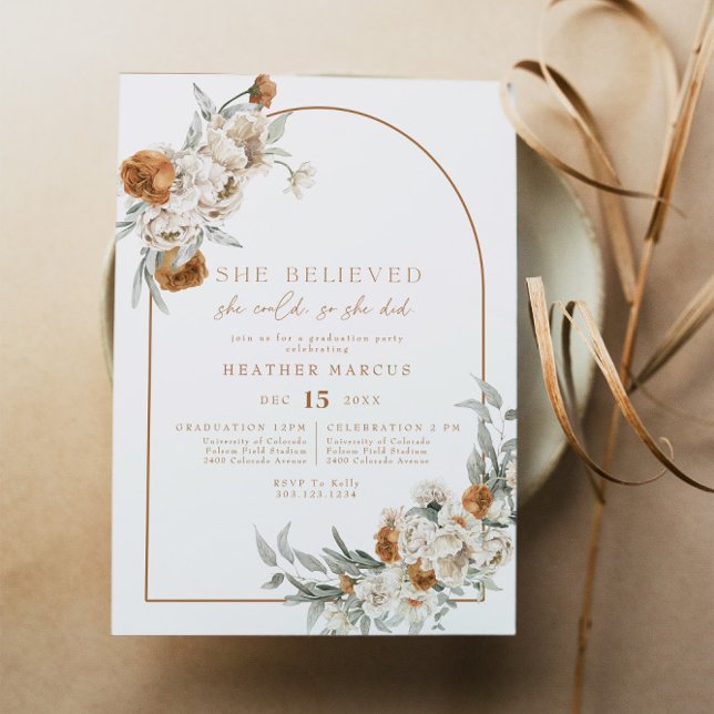 Convite Graduação do Arco Floral do BOHEME Terracotta (Criador carregado)