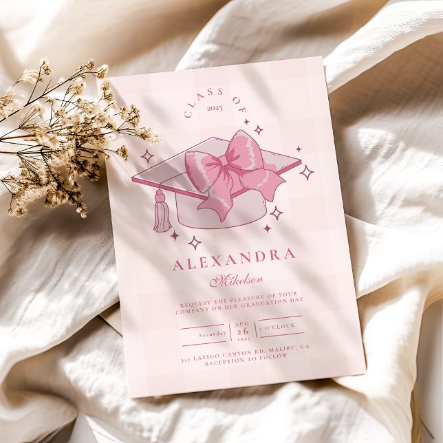 Convite Graduação do Arco rosa coquette (Criador carregado)