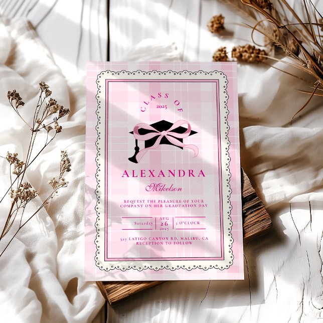 Convite Graduação do Arco rosa coquette (Criador carregado)