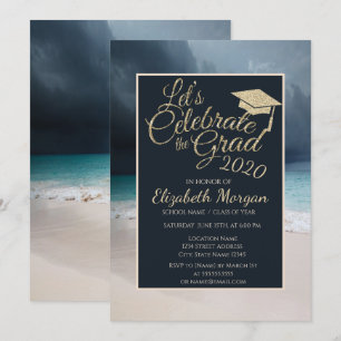 Convite Graduação do Boné de formatura de Glitter de Pr