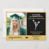 Graduação do cheerleader Preto e Dourado