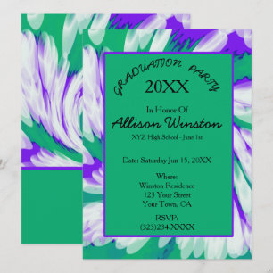 Convite Graduação do espiral verde-roxo
