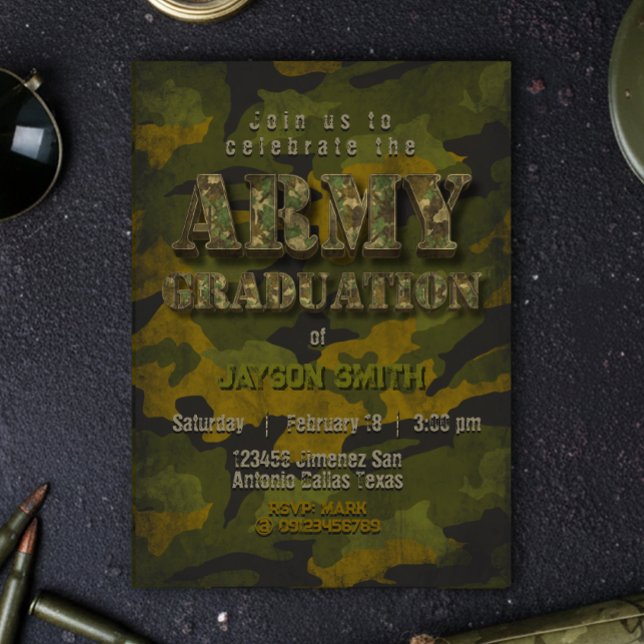 Convite Graduação do Exército - Militar - Soldado  (Army Graduation- Military - Soldier Invitation)