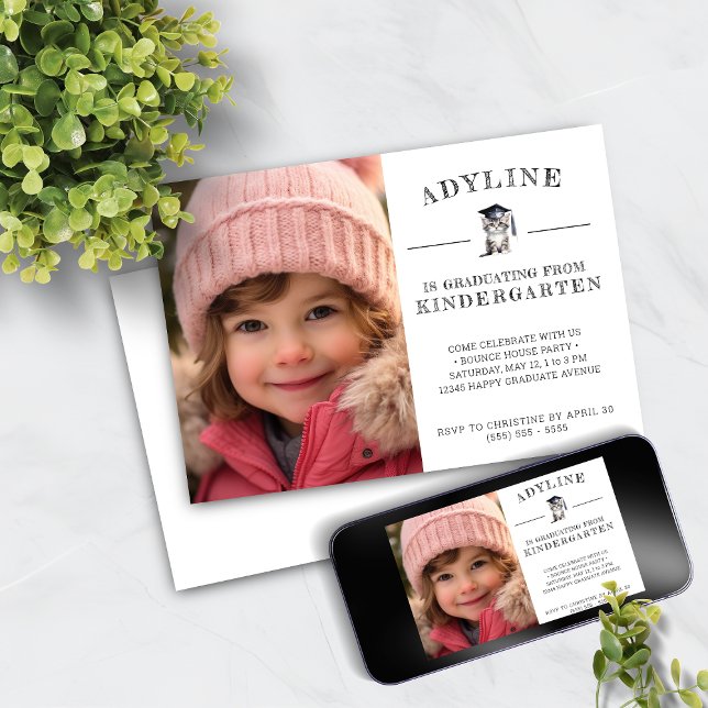 Convite Graduação do Jardim de Infância de Kitten (Criador carregado)