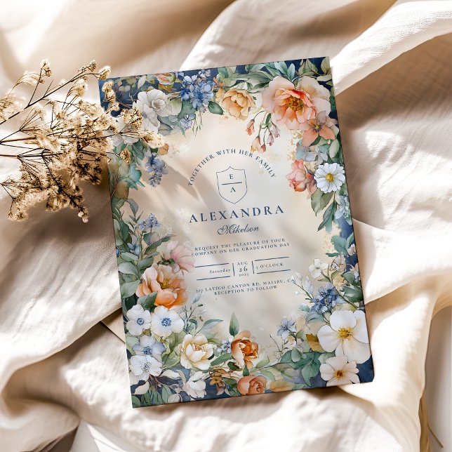 Convite Graduação do Jardim dos Prados de Flores Selvagens (Criador carregado)