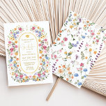 Convite Graduação do Jardim dos Prados de na moda Primaver<br><div class="desc">Imprima os seus convidados com este convite de formatura de classe. O design alegre apresenta flores silvestres coloridas de aquarelas misturadas com folhagem verde-esfarelada. Use os campos de texto para personalizar o cartão com seu próprio texto e detalhes. Se quiser alterar o estilo da fonte, a cor ou o posicionamento...</div>