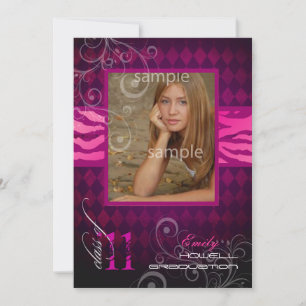 Convite Graduação do PixDezines 2012, Zebra Print+Harleq