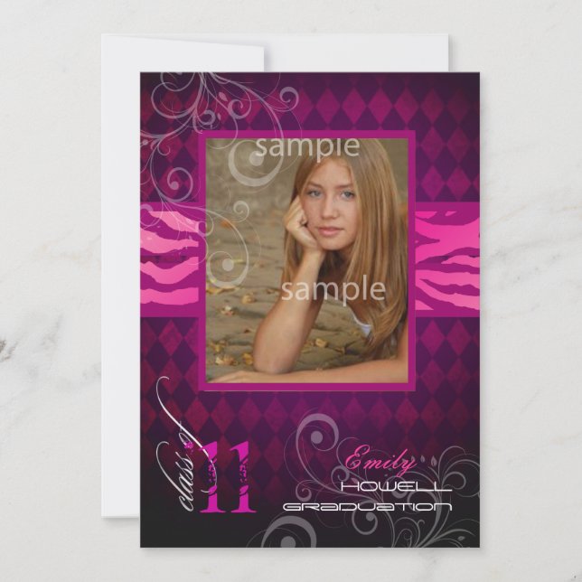 Convite Graduação do PixDezines 2012, Zebra Print+Harlequi (Frente)