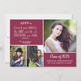 Convite Graduação do Proverbs Cristão Burgundy