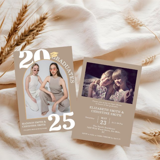 Convite Graduação do Segundo grau Arch Photo Twin College (Criador carregado)