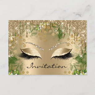 Convite Graduação Dourado da faísca do brilho do chá d