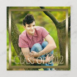 Convite Graduação Dourado marrom da foto da págiana