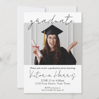 Convite Graduação Elegante Personalizada de Fotografia com