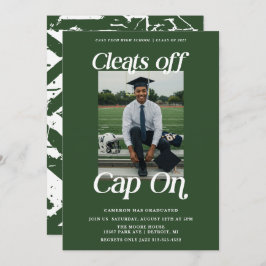 Convite Graduação em atleta verde limpa o Boné ligado