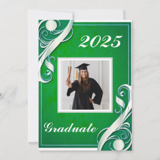 Convite Graduação em branco verde 2025
