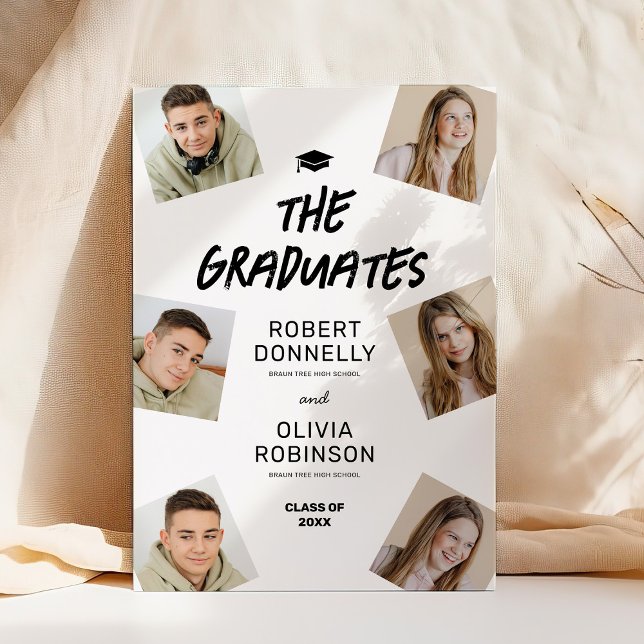 Convite Graduação em conjunto de fotos de dois Formandos (Criador carregado)
