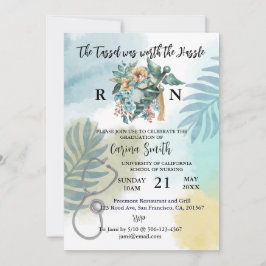 Convite Graduação em Escola de Enfermagem Boho Botânico Fl