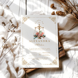 Convite Graduação em Faculdade de Direito Floral Rosa-Rosa