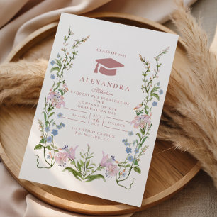 Convite Graduação em Jardim Floral Elegante
