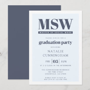 Convite Graduação em MSW Mestre em Trabalho Social Moderna
