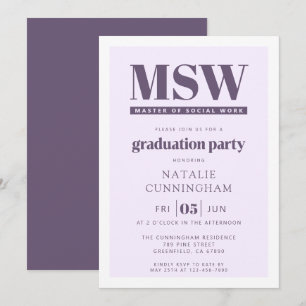Convite Graduação em MSW Mestre em Trabalho Social Moderna