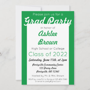 Convite Graduação em Negrito do Partido do Formando Branco