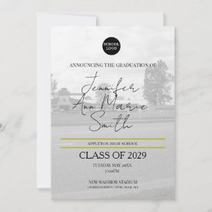 Convite Graduação em ouro preto personalizado com foto tra