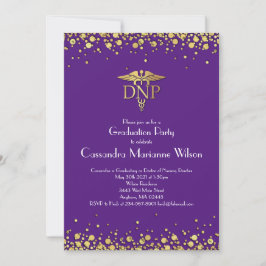 Convite Graduação em Prática de Enfermagem Roxo Dourado