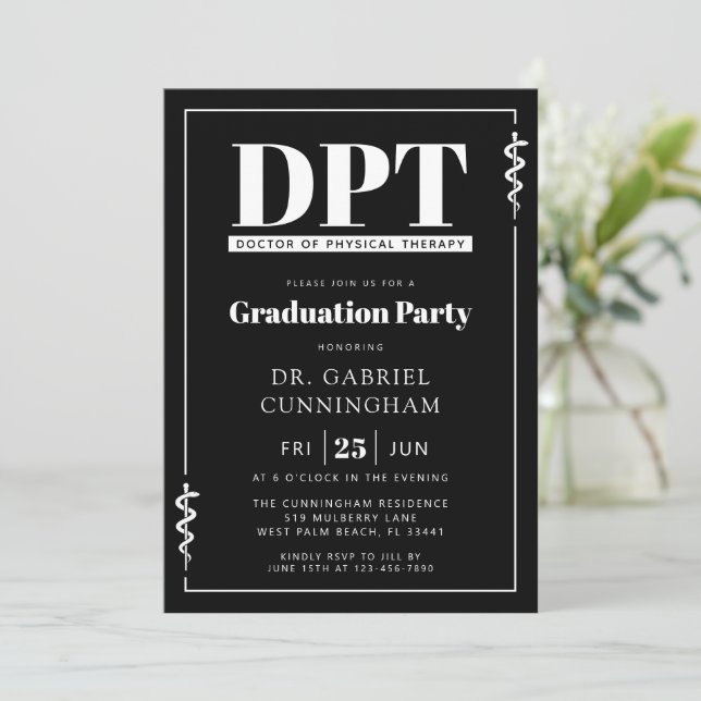 Convite Graduação em Terapia Física Moderna DPT (Em pé/Frente)