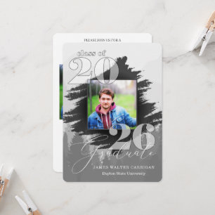 Convite Graduação Escala Cinza Masculina 2 Foto