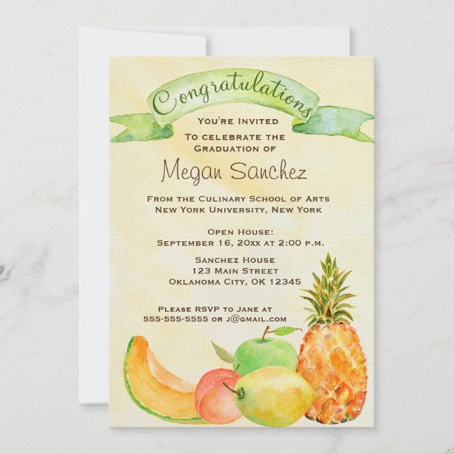 Convite Graduação Escolar Culinária (Frente)