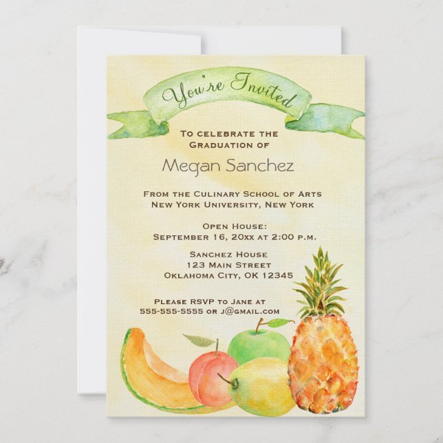 Convite Graduação Escolar Culinária (Frente)