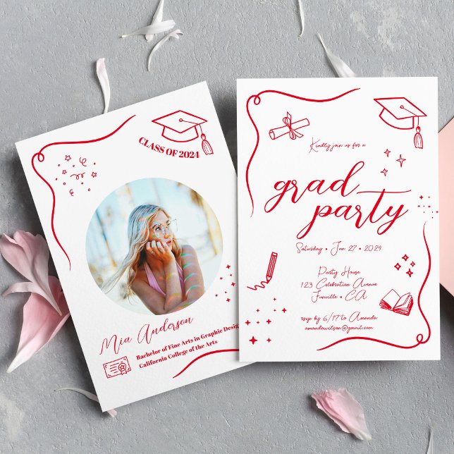 Convite Graduação Escritível Retirada Pela Mão Quente (Criador carregado)