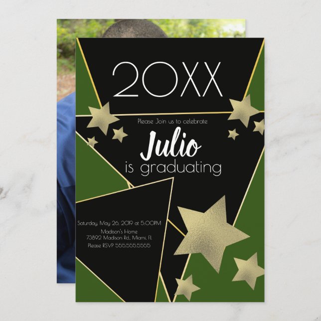 Convite Graduação Faculdade de Celebração de Segundos grau (Frente/Verso)