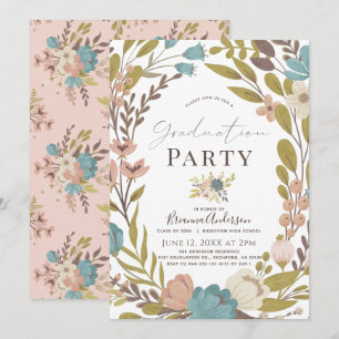 Convite Graduação Floral Branca