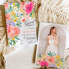 Convite Graduação floral de Jardim Botânico brilhante