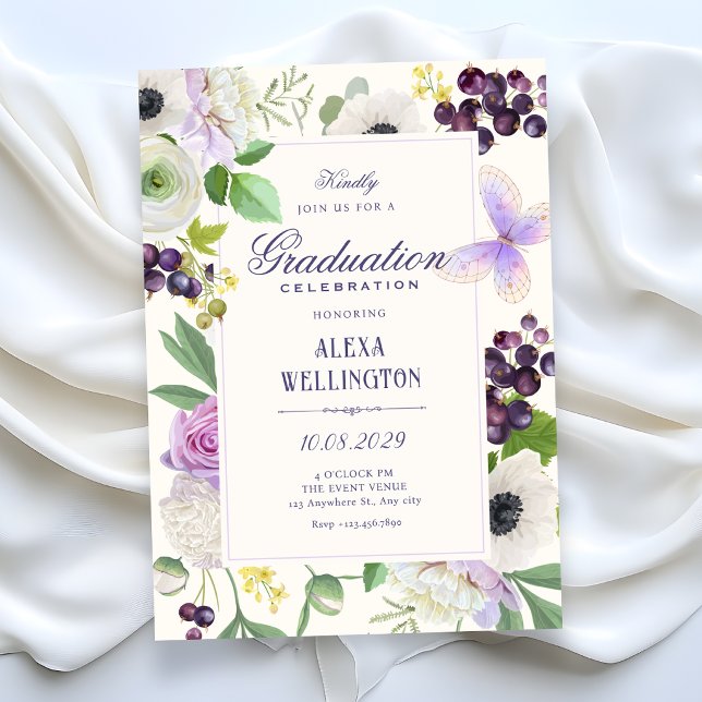 Convite Graduação floral estética (Criador carregado)