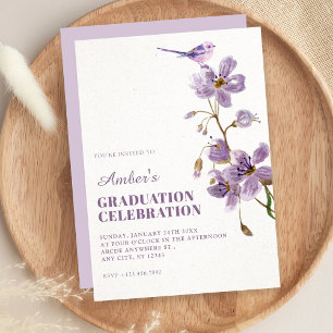 Convite Graduação floral roxa
