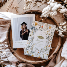 Graduação Floral Vintage Elegante