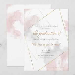 Convite Graduação Geométrica da Silver Rosa Blush