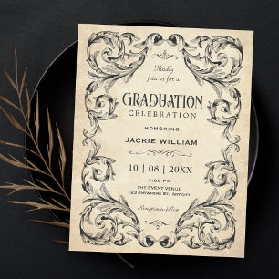 Convite Graduação gótica vintage