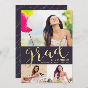 Convite Graduação Graceful Glow EDITABLE COLOR