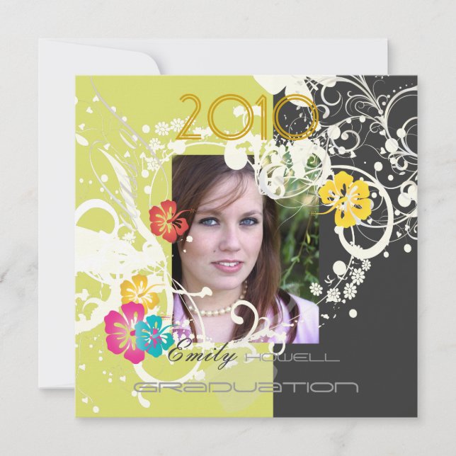 Convite Graduação Grunge 2010/Quadro cardíaco/borboletas (Frente)