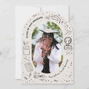 Convite Graduação Ilustrada Em Forma De Arco Desenhada À M