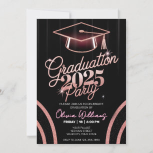 Convite Graduação Mínima Personalizada em Janto Rosa
