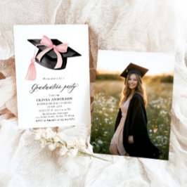 Convite Graduação moderna de Arcos cor-de-rosa
