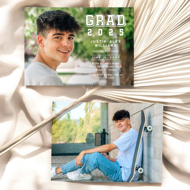 Convite Graduação Moderna de Foto do Formando 2 (Criador carregado)