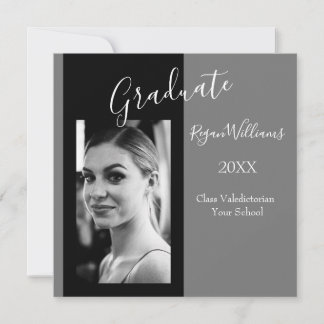 Convite Graduação Moderna Personalizada de Foto Valedictor