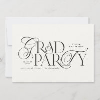 Graduação moderna tipografia elegante a preto e br